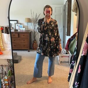 H&M GP&J Baker Black Motif Tunic Long Sleeve